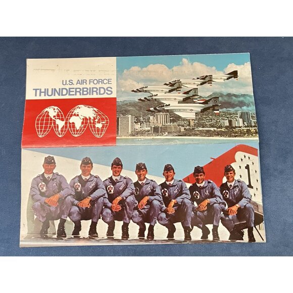 1970s U.S AIR FORCE THUNDERBIRDS Team F-4E Jet Planes SIGNED By 6 Pilots USAF - Picture 1 of 10